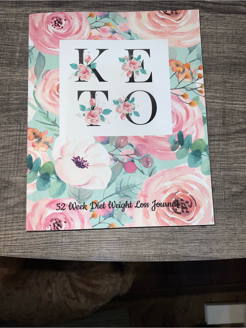 KETO 52-Week Floral Diet & Weight Loss Journal - Pink & Mint